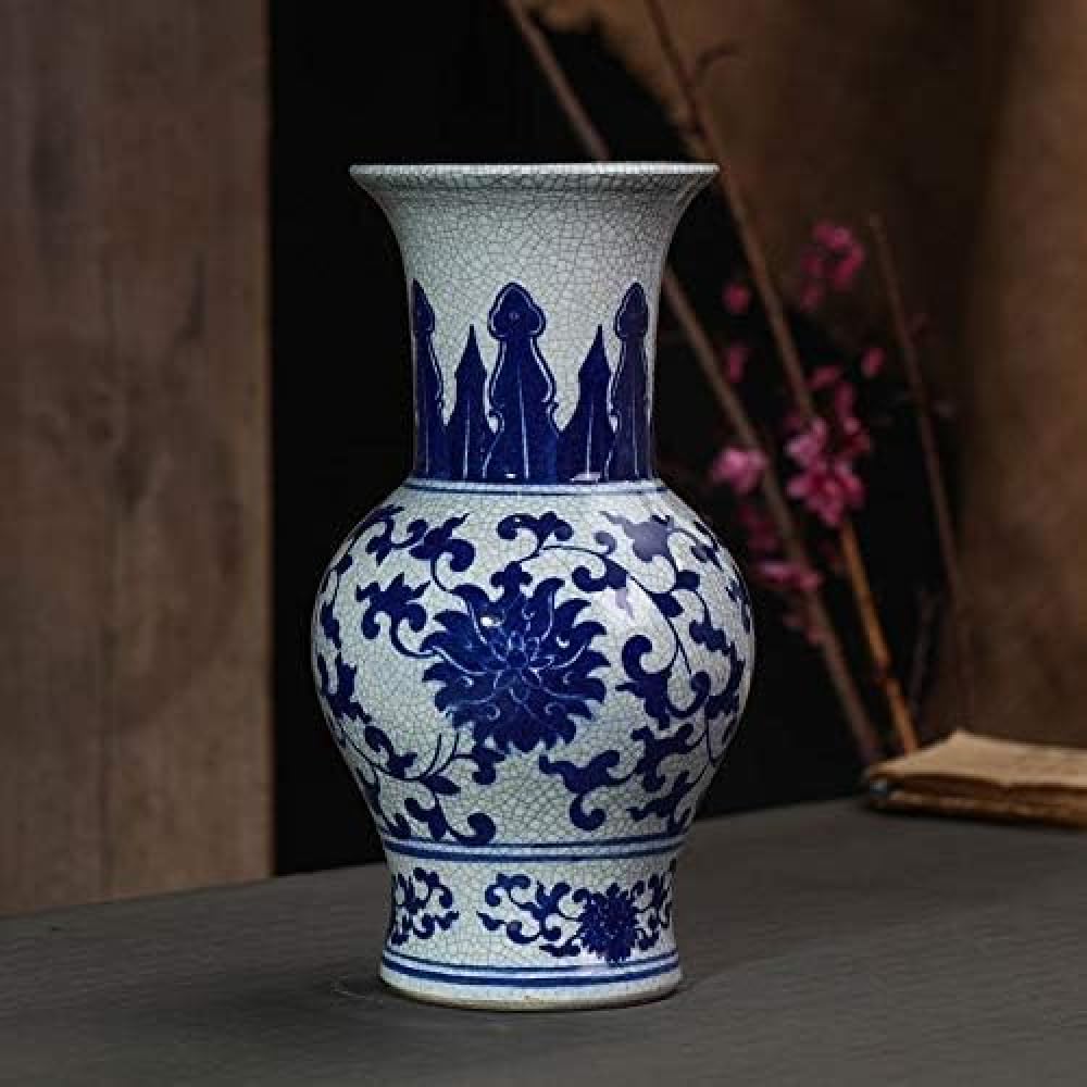 青と白の花柄陶器花瓶 深川製磁 青と白の花柄陶器花瓶 - メルカリ