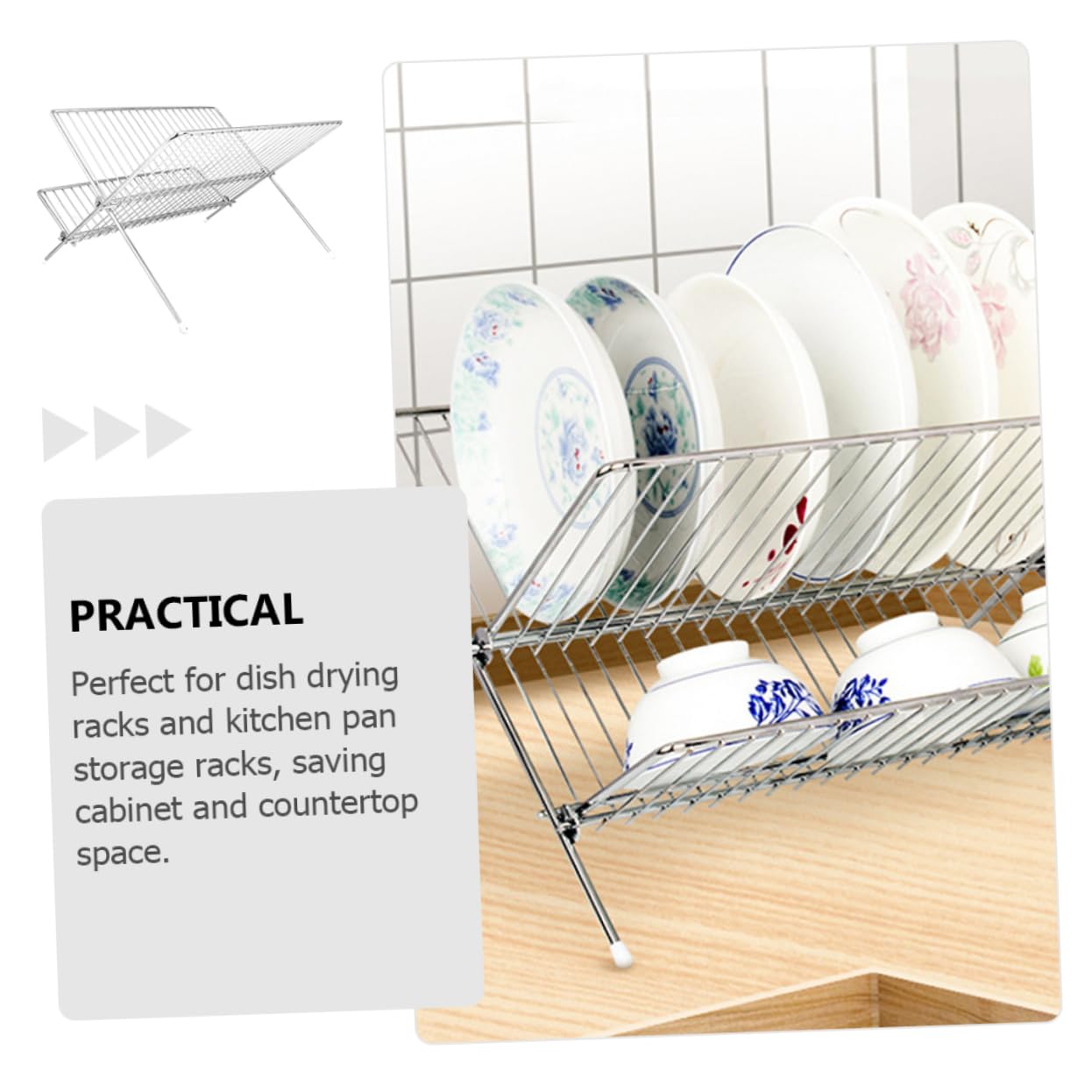 Cabilock Estante para Platos de Acero Inoxidable Plata, Soporte Simple | Organiza Cuencos y Vajilla, Mantiene la Forma, Acabado Decorativo Moderno