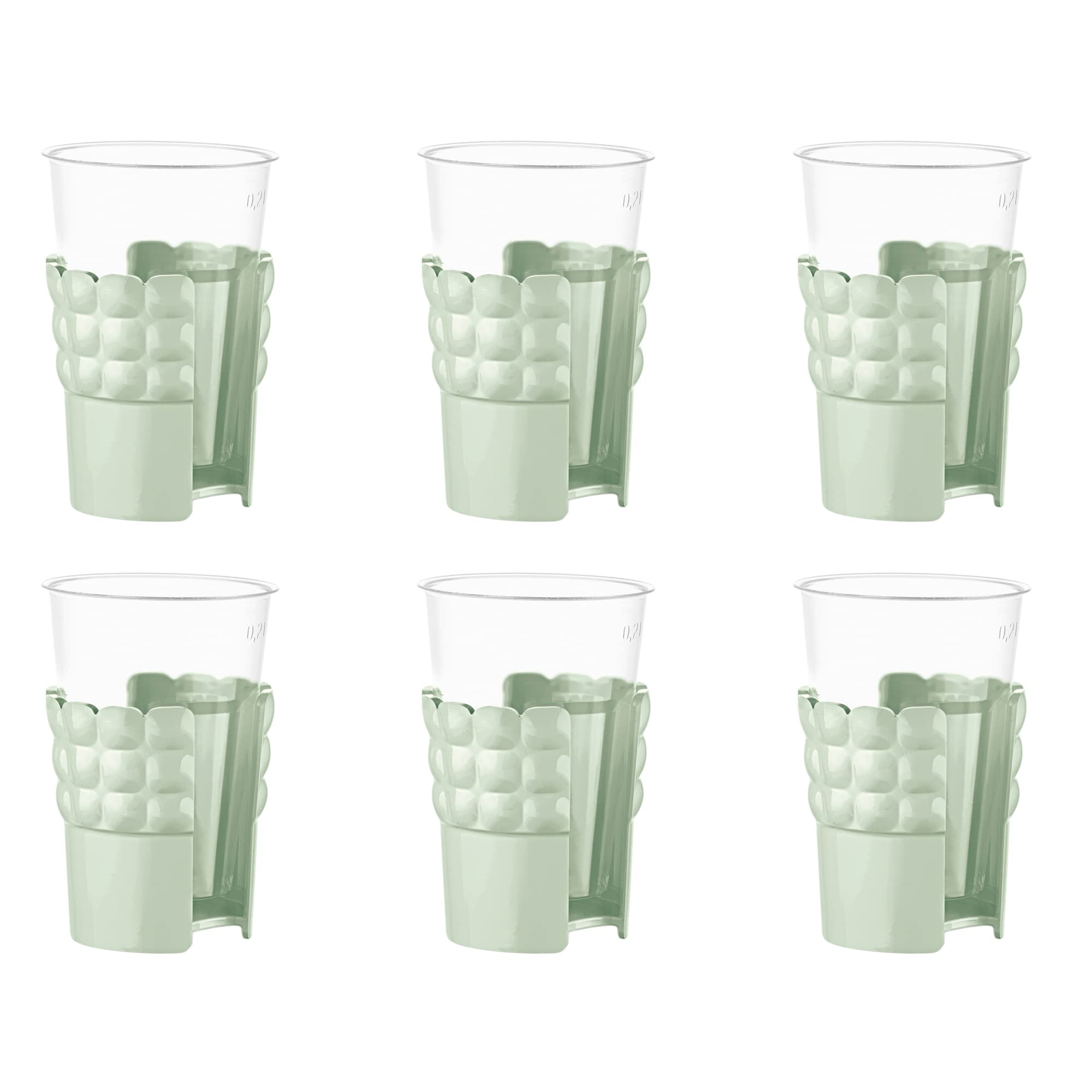 Guzzini Tiffany Cup Holder, Mauve Green, Set of 6