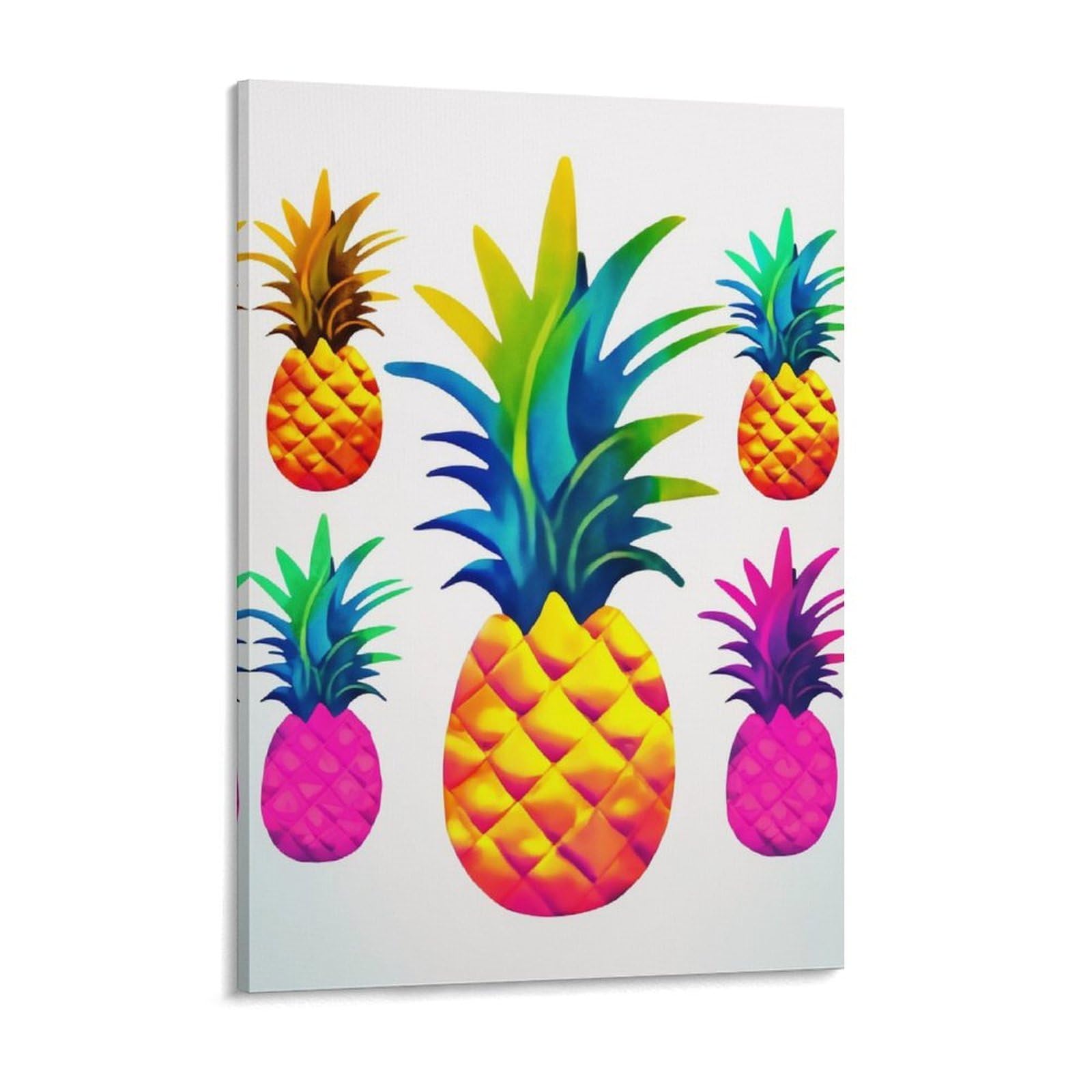 Colorful Pineapple Canvas Wall Art for Bedroom 18x24inch Canvas Prints Artwork for Walls Modern Picture Artwork Painting for Living Room Aesthetic Wall Paintings for Bathroom Kitchen Office D