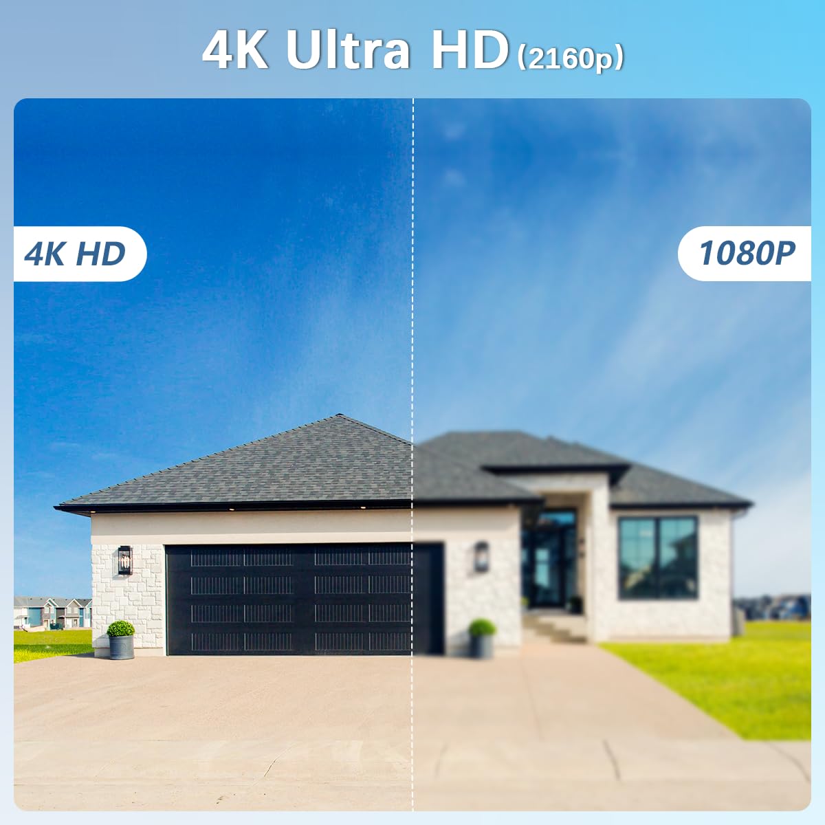 Sistema di telecamere di sicurezza cablate per esterni, audio a 2 vie e 4K Ultra HD, sistemi di videosorveglianza POE per la casa, kit di videosorveglianza DVR