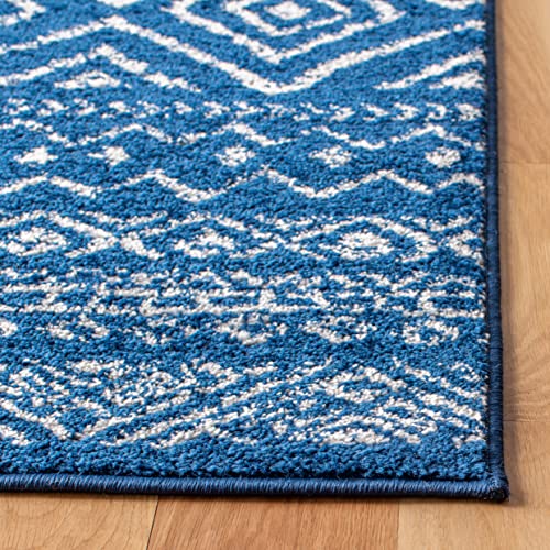 Tapete decorativo SAFAVIEH 2' x 5' azul marino y marfil miniatura 2