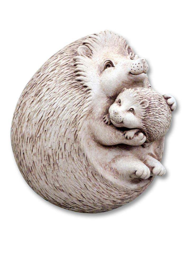 CarruthStudio, Huggable Hedgehog Figurine, Original Sculpture Handcrafted in Stone, Artisan Made Decoration