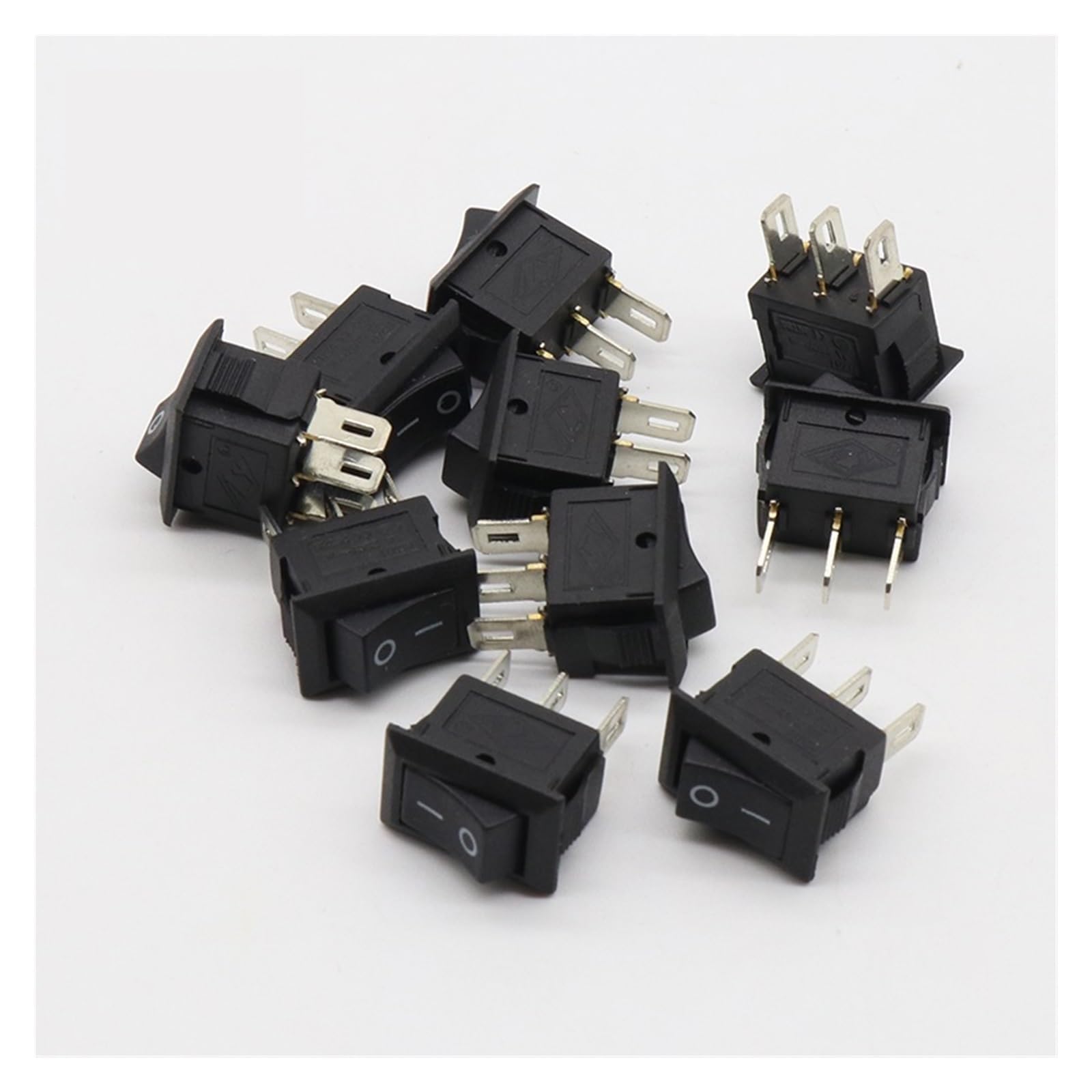 BKGWCSOR 10PCS Ship Type Switch 15 * 21mm 3PIN SPST ON/OFF Boat Rocker Switch 6A/250V 10A/125V 15X21 Switches