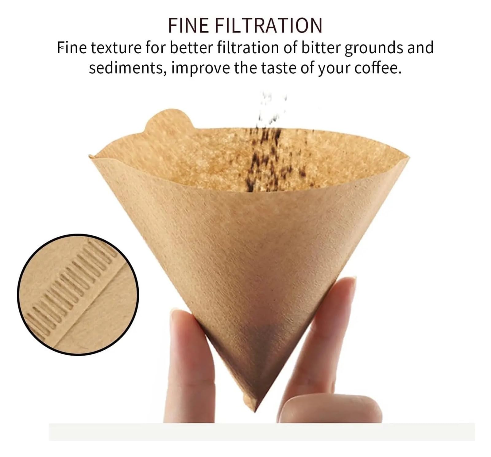 Filtros De Café De Cono, Filtros De Papel Desechables, 02 Filtros De Cono For Verter Y Gotear, Cafetera, Café Expreso Por Goteo