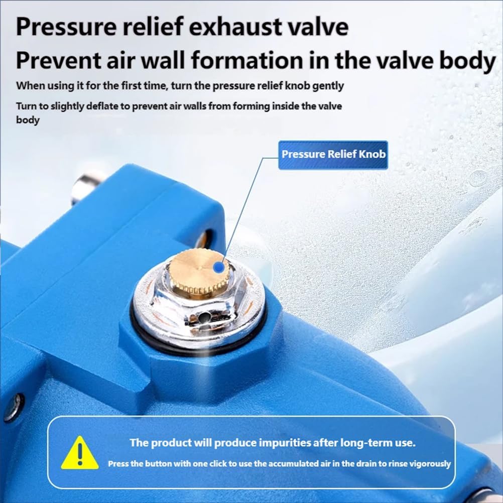 Zero Air Loss Automatic Drain Valve,Automatic Zero Air Loss Condensate Drain (1/2"),1.6Mpa Automatic Drainer with Pre-Filter,Valve for Compressor Air Tank, No Electricity Required (Blue)