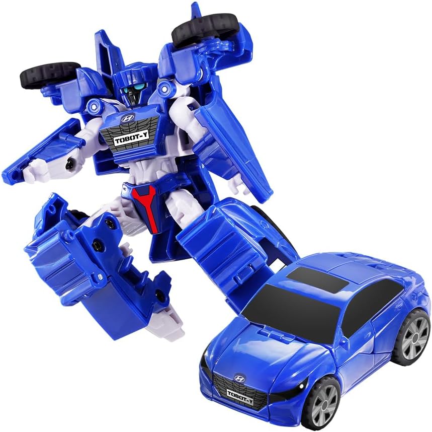 New TOBOT, MINI TOBOT Y, Youngtoys Transforming Collectible Vehicle to Robot, Heroes Animation Character Toys for Kids 3 and up Transform Toys Cars, Mini Size 5-inch
