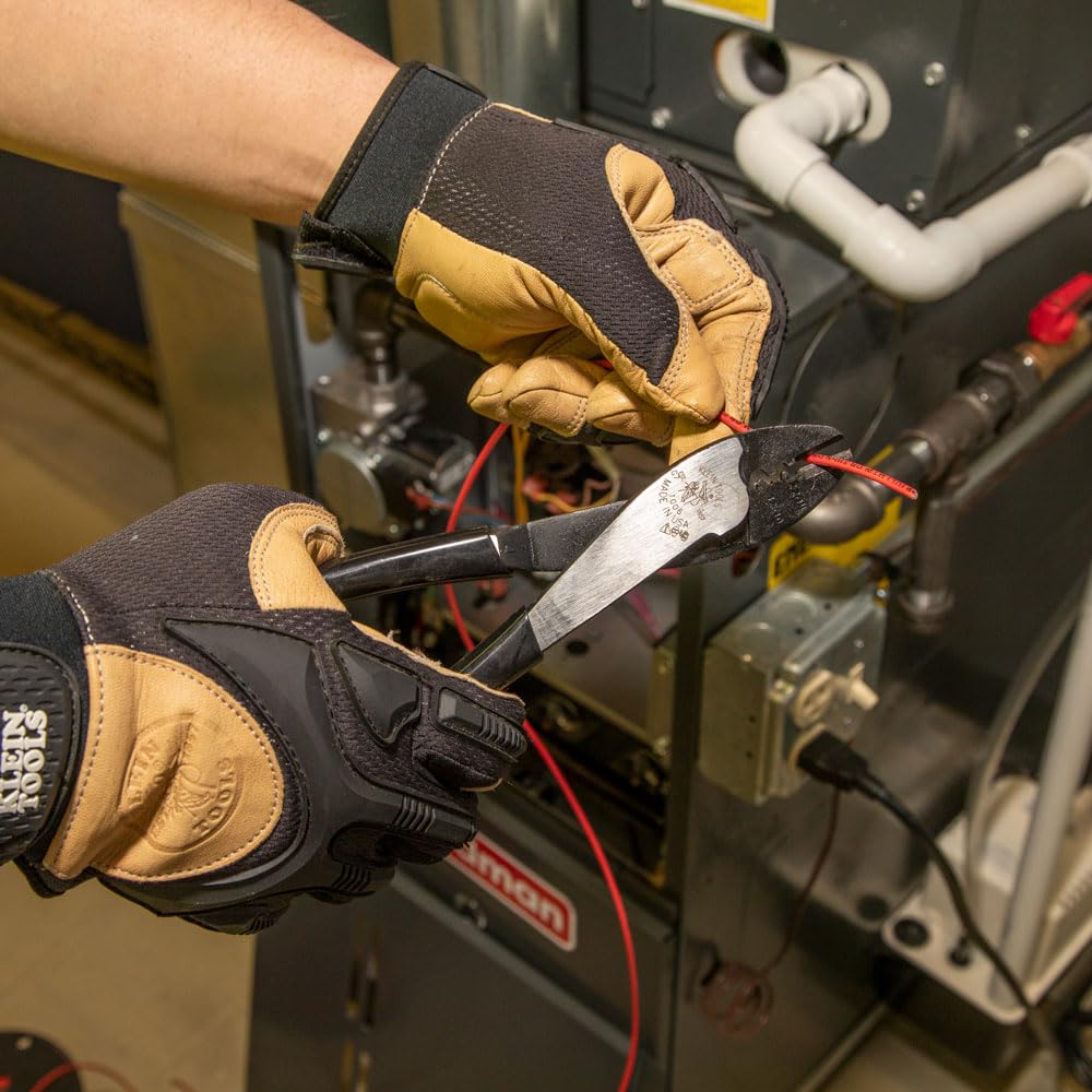 Klein Tools Herramienta de corte/crimpado 1006, fabricada en Estados Unidos, engarza terminales y conectores sin soldadura de 10 a 22 AWG, con cortador de alambre en nariz cónica