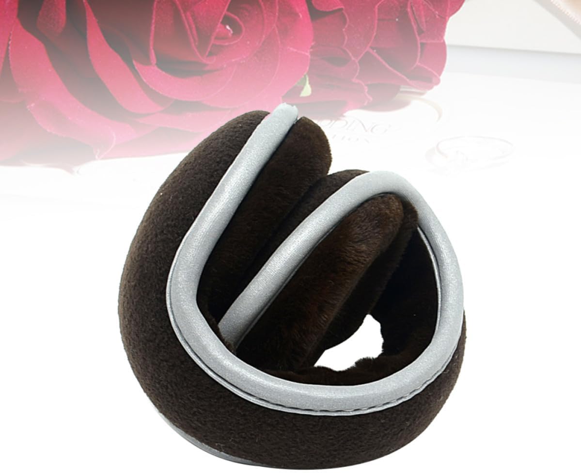Ciieeo Folding Earmuffs Plush Warm Ear Warmer for Men Women Coffee