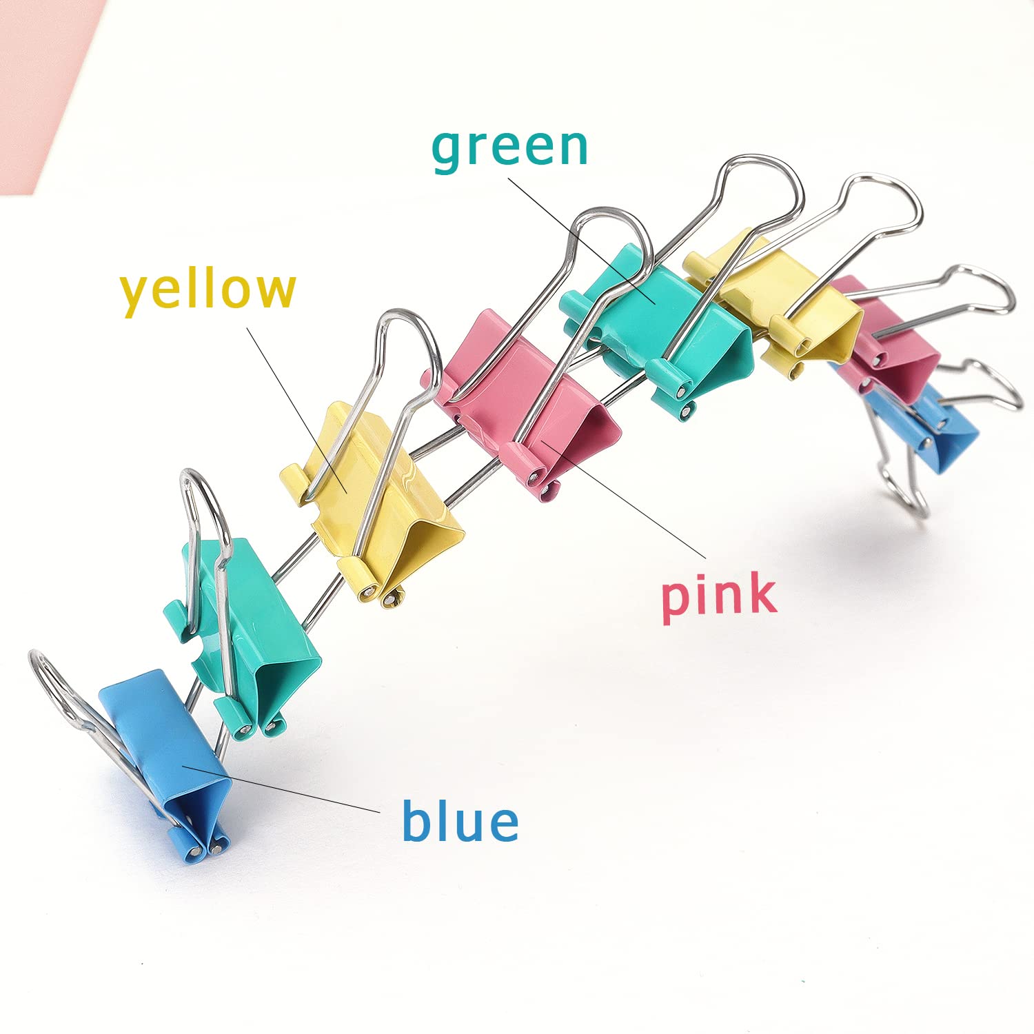 ZZTX Büroklammern, Büroklammern, kleine Größe, verschiedene Farben, 1,9 cm, 40 Stück