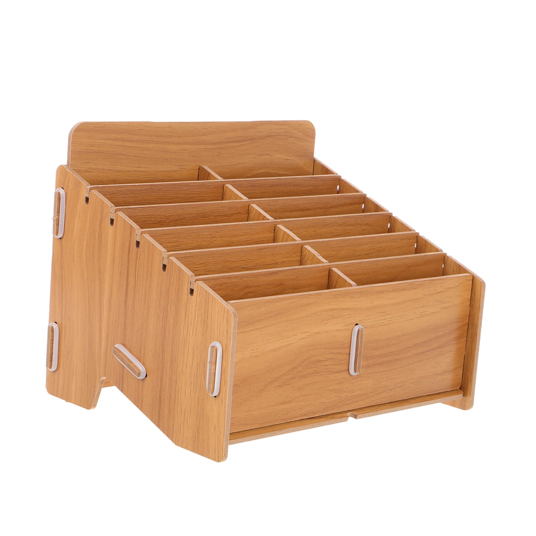 Boîte de rangement en bois portable design simple et pratique compartiments multiples
