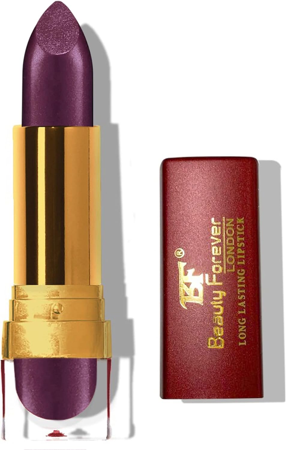 Ljepota zauvijek Dugačak kremasti ruž, Glossy & Moisturising Lip Formula, Vitamin C & E obogaćen, hidrating vazdura, boja visokog udara, dostupan u 24 sjene Pojačana ljubičasta LL19