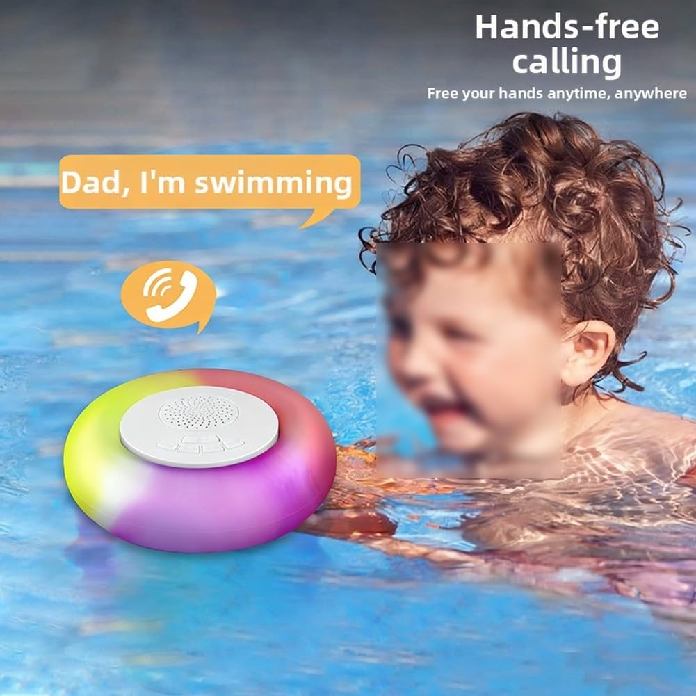 Altavoz flotante LED compatible con luz ambiental impermeable para piscina, playa, fiesta al aire libre
