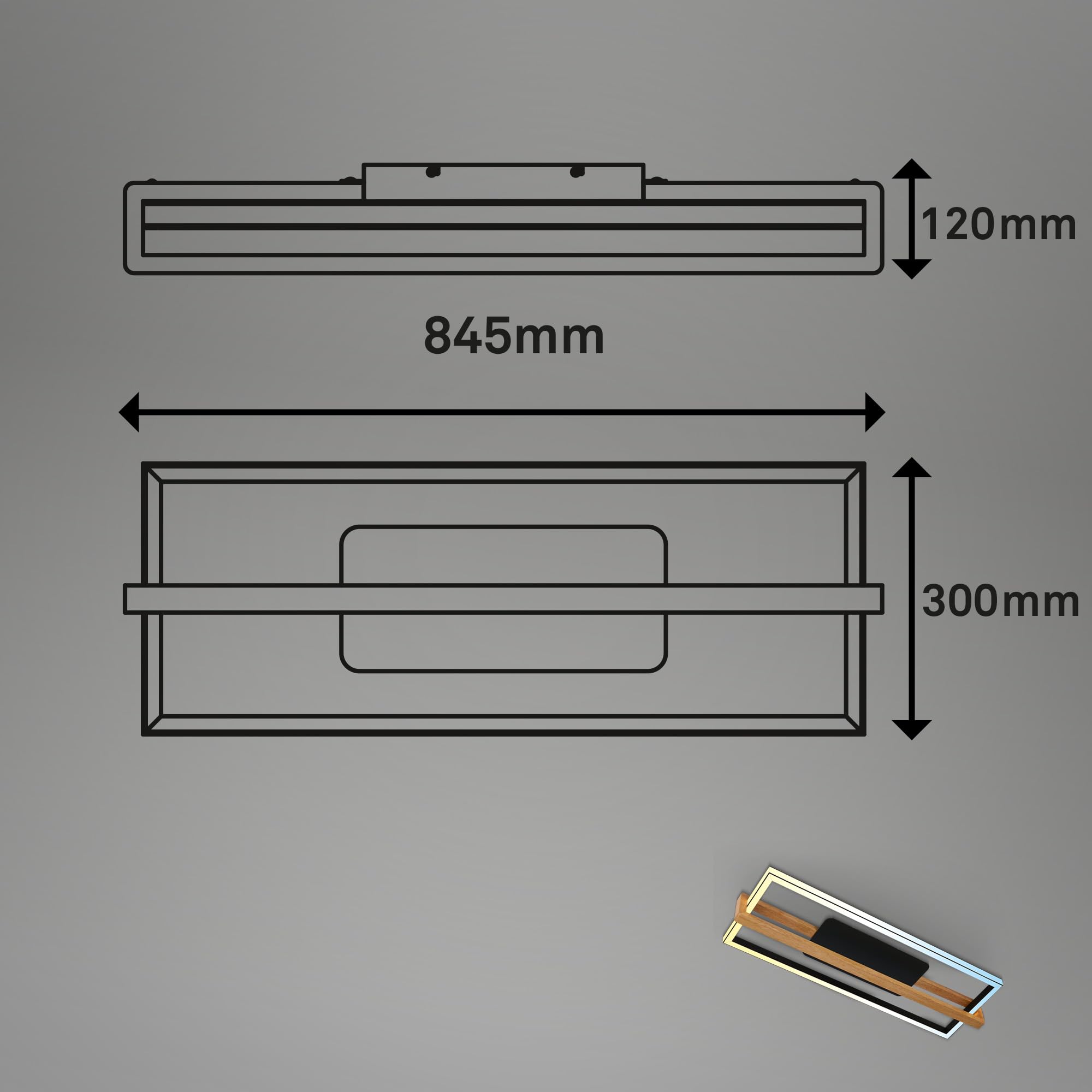 BRILONER - Lámpara de techo LED regulable CCT, mando a distancia, luz nocturna y temporizador, lámpara de techo, lámpara de salón, lámpara de dormitorio, lámpara de cocina con madera