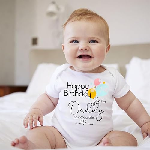 Vista 2 de Enterizo de manga corta para bebé para el primer día del padre, mameluco de manga corta para bebés de 3 a 18 meses