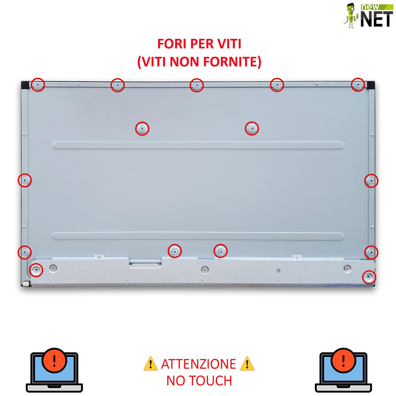 new net - Pannello Schermo Display LCD IPS Compatibile con LM238WF2-SSK3, LM238WF2-SSK1 [23.8 Pollici - Full HD - 30 Pin - No Touch]