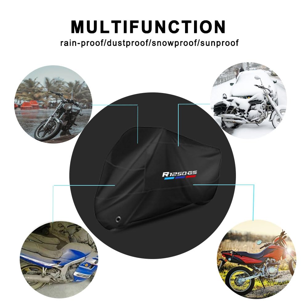 Telo coprimoto impermeabile, antipolvere, antipioggia, antivento, anti-uccelli, in poliestere 210D, antifurto per moto e scooter R1250GS R 1250 GS R1250 GS ADV (290 * 110 * 140 cm)