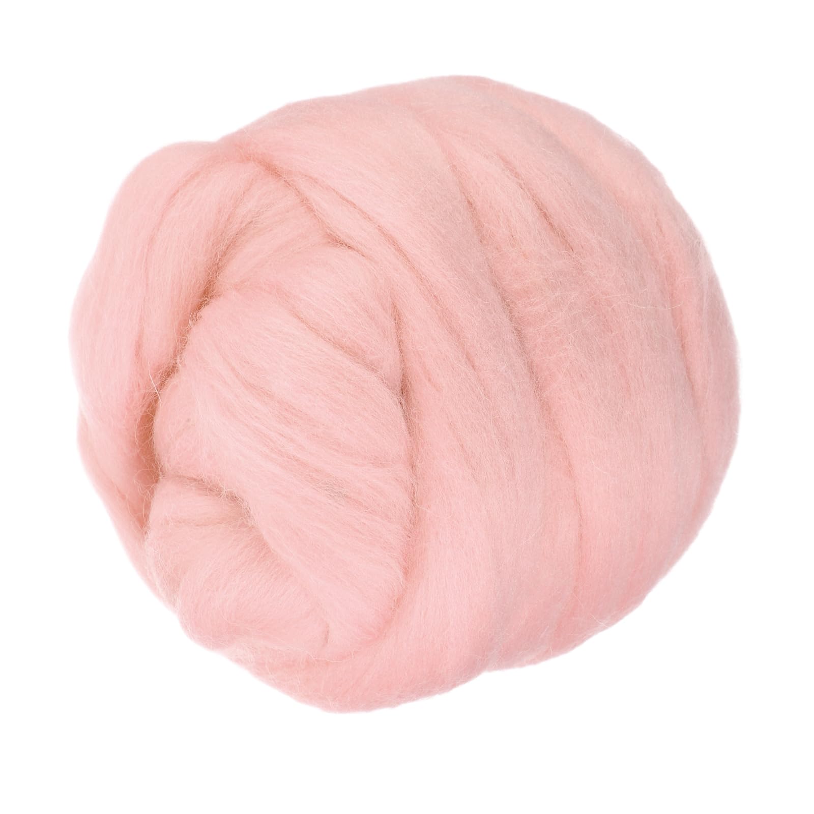 PATIKIL Wool Roving Yarn, 80G/2.82OZ Soft Felting Wool Pure Chunky Roving Yarn Bulk for Needle Felting Knitting Blanket Spinning Weaving DIY Craft, Light Pink