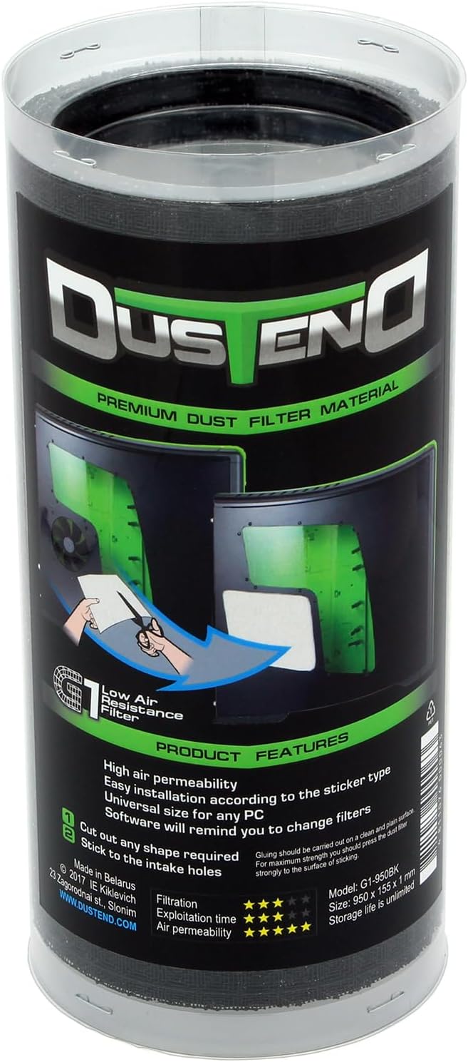 DustEND Mesh Dust Filter Material for PC Case/Fan, Model G1, Black
