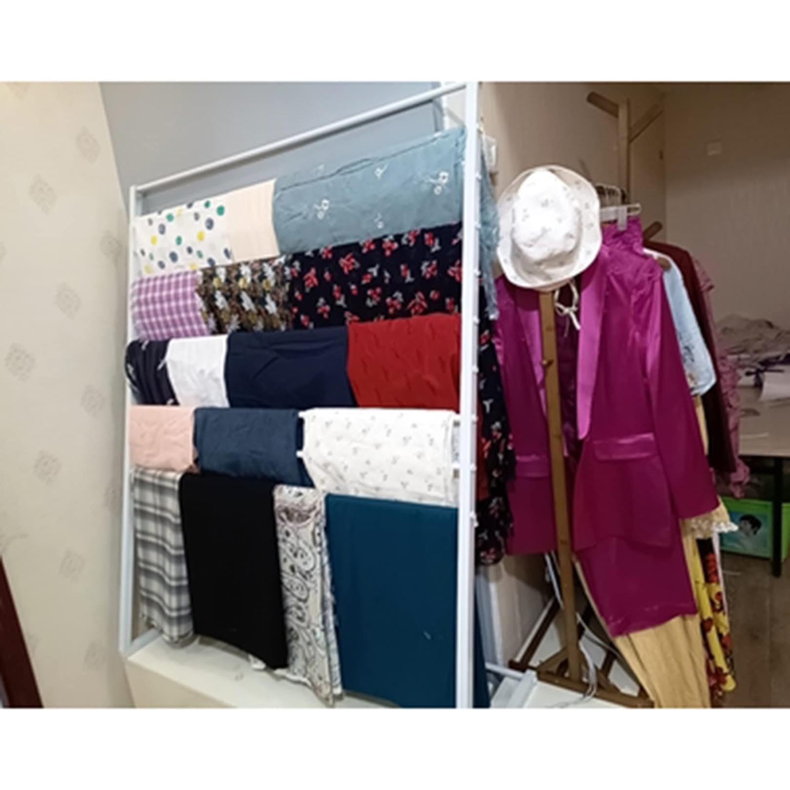 Metallständer für Schals / Hosen / Hijab / Schal, 10 Etagen, platzsparendes Aufbewahrungsregal für Schrank, modernes Design (C 120 x 40 x 165 cm)