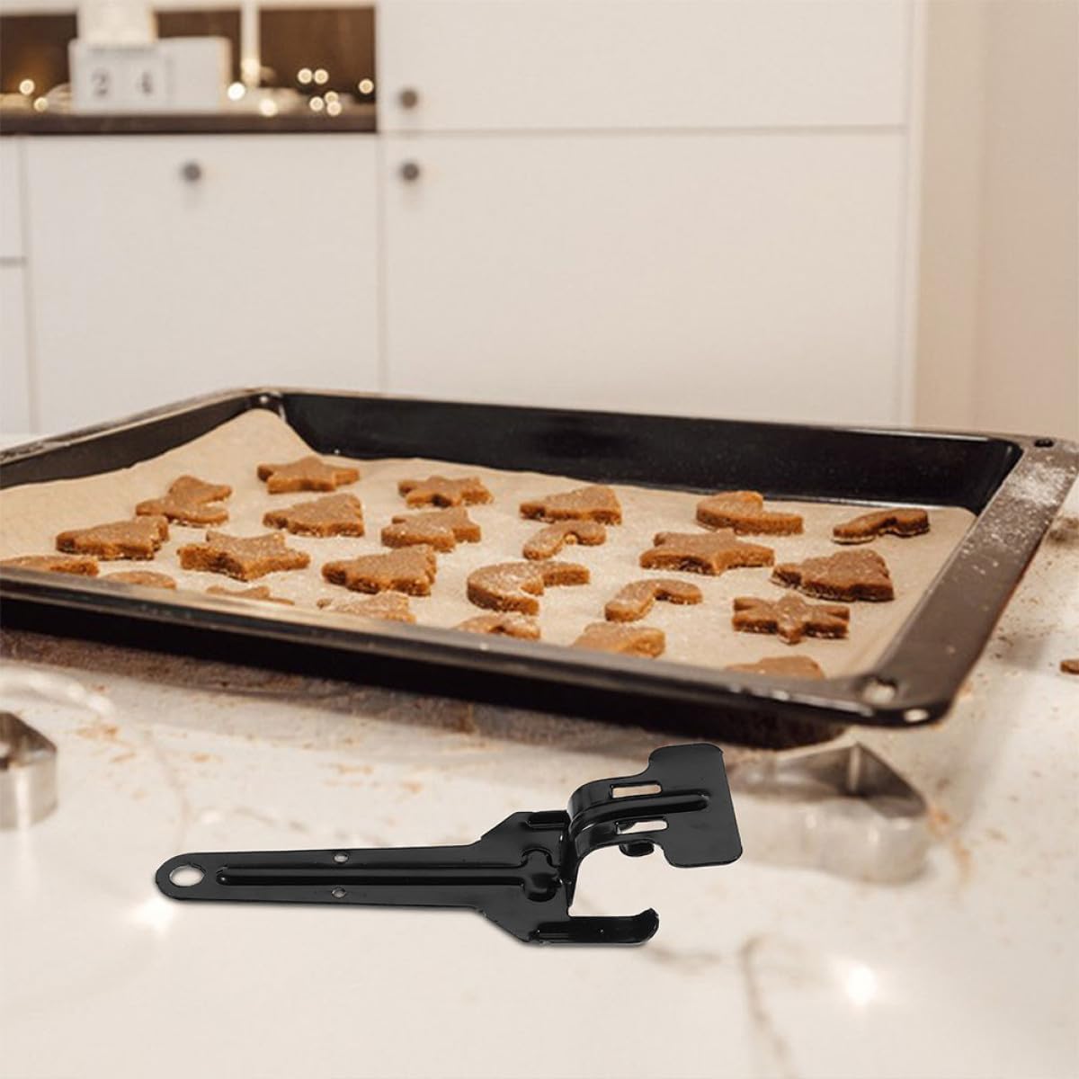 PRETYZOOM Oven Tray Extractor and Nonslip Oven Tray Clip Gripper, Heat-Resistant Kitchen Plate Handle for Hot Dishes, 2pcs Set for Baking and Cooking Safety