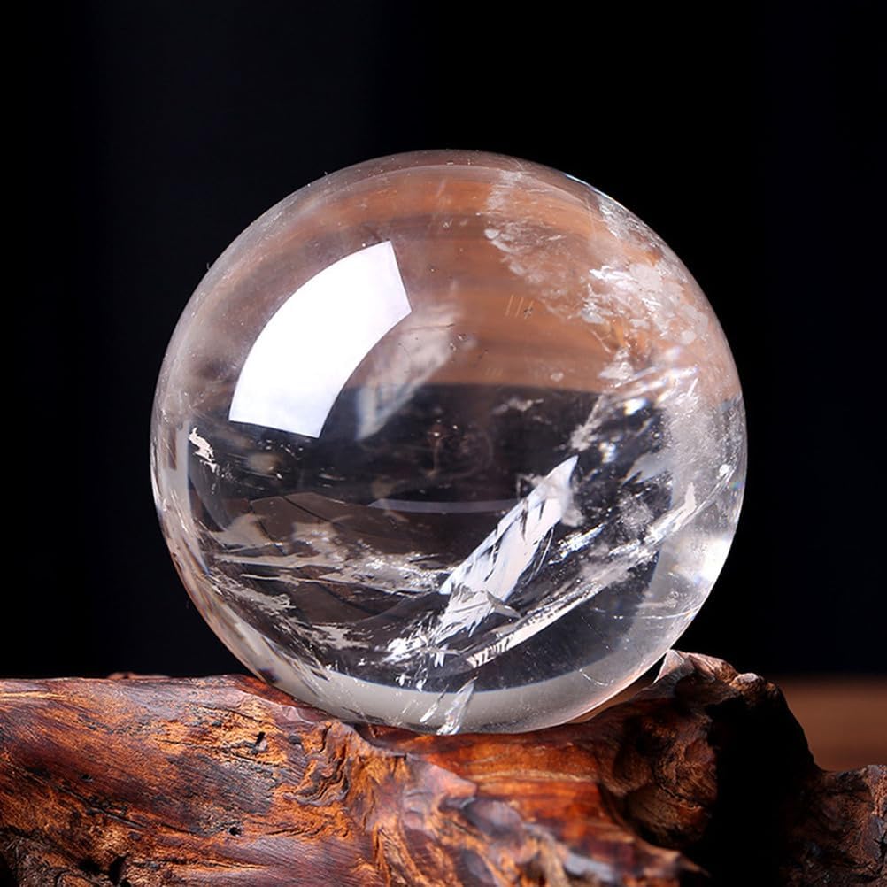 Hand-Polished Clear Quartz Crystal Ball, White Crystal Sphere for Home and Office Decor, Balls for Feng Shui, Stone Gift,4cm