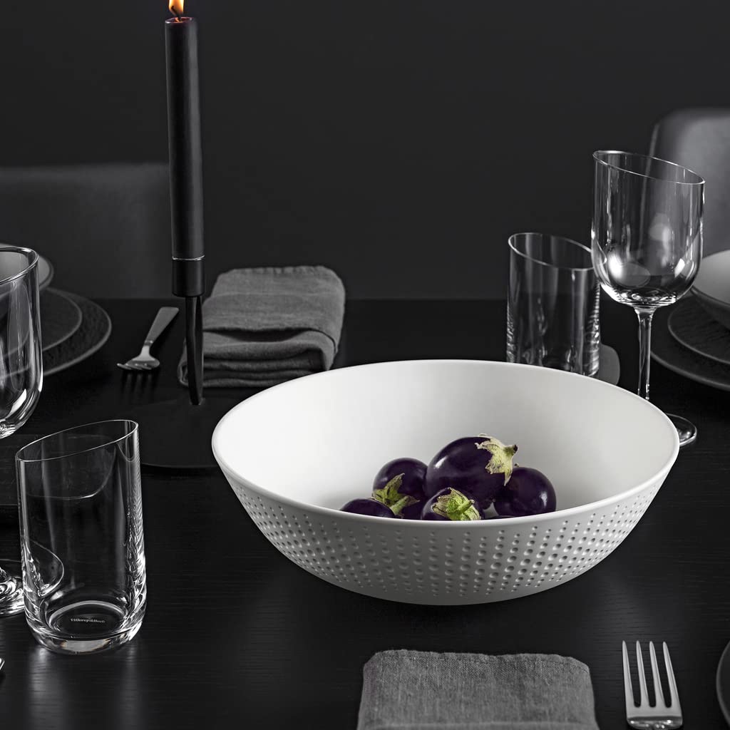 Villeroy & Boch - Manufacture Collier Blanc Coupe à fruits/décorative, toute en élégance, porcelaine premium, lavage à main, blanc