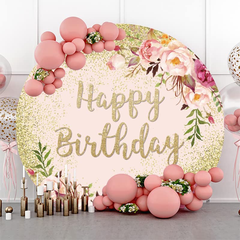 TTQYFNM Runder Fotohintergrund 2,3 M – Mit Schwan, Rosen & Glitzer, Aus Polyester, Für Babyparty & Porträtfotos