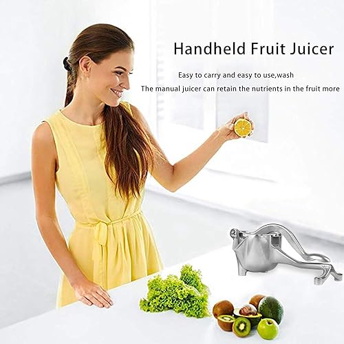 Miniatura 7 de Exprimidor manual de frutas de acero inoxidable Exprimidor de mano de aleación resistente portátil Exprimidor de limón naranja exprimidor de cítricos