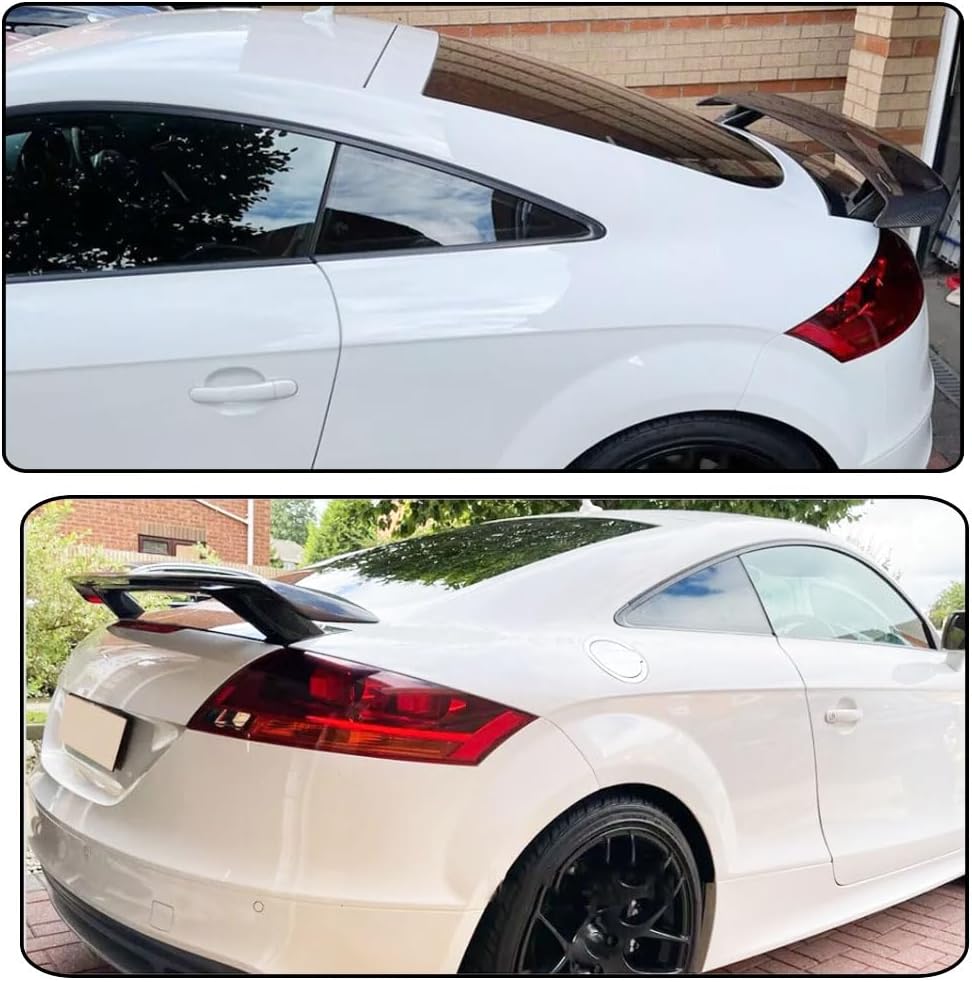 Matte Black Trunk Spoiler Fits for Audi TT Mk2 8J TTS Coupe 2-Door 2008-2014 Fiberglass Auto Car Rear Boot Lid Highkick Spoiler Wing Lip