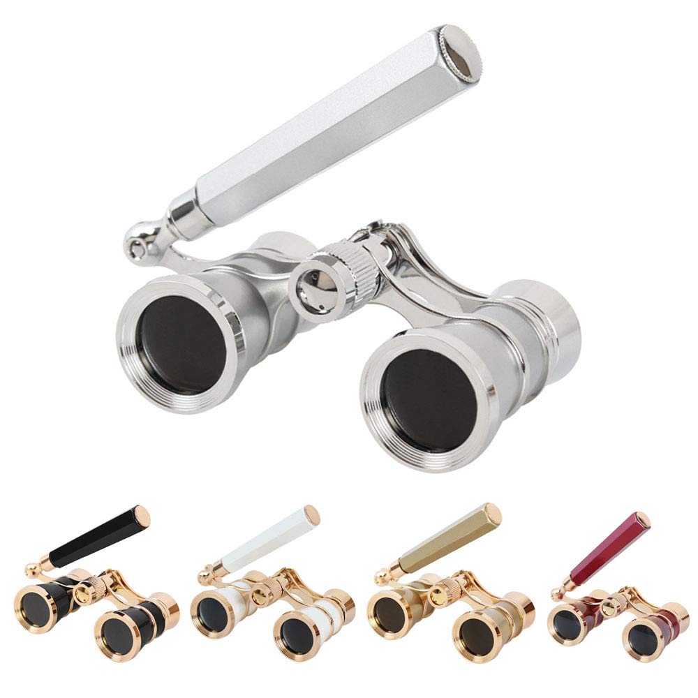 Noir 3X25 Opéra Jumelles Enduit Lentille Télescope Opéra Lunettes Enduites Théâtre Verre Dame Poignée en Verre Femmes Filles Cadeaux