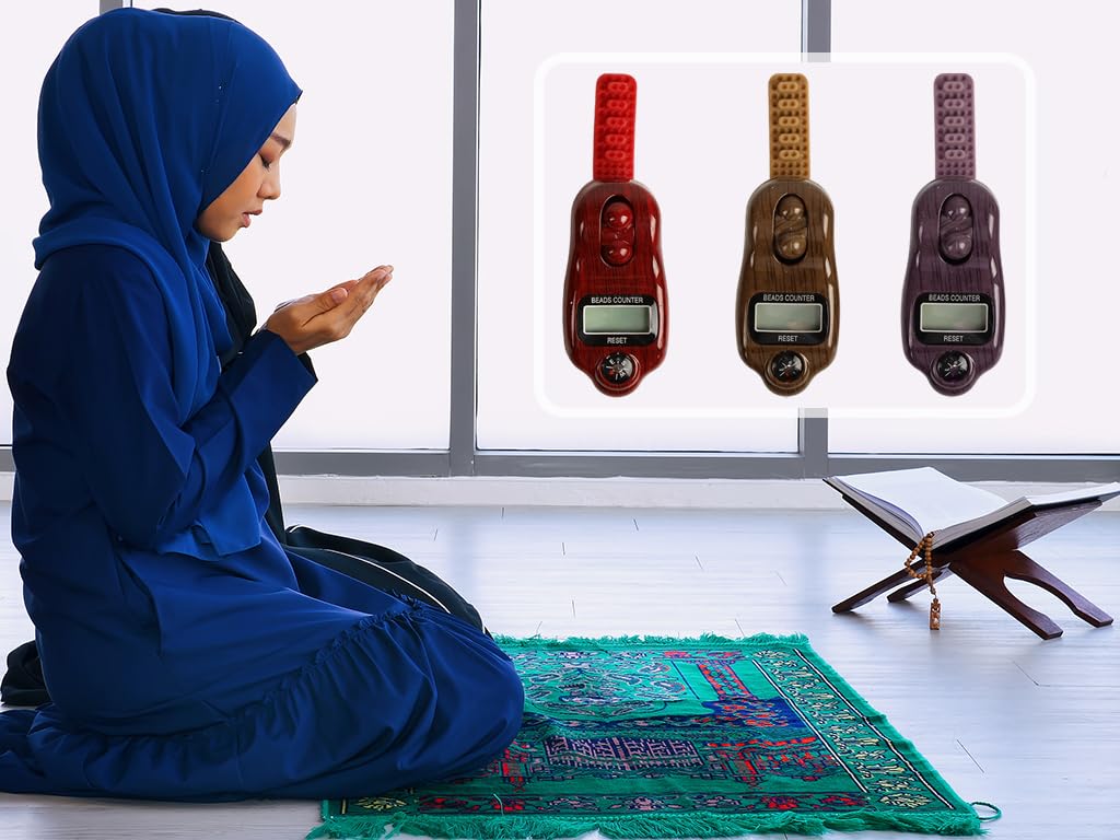 Buddha Perline Contatore Digitale con Bussola, 3 Pezzi, per Meditazione e Preghiera Musulmana