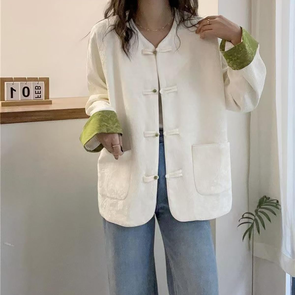 NCDUANSAN Chinese button up suit, retro embroidered style top, women's temperament spring and autumn standing collar jacket - Image 7