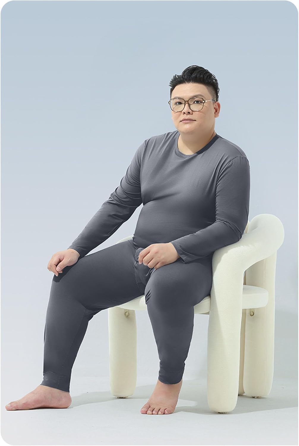 Men's Thermal Underwear Long Johns Set,Plus Size Stretch Base Layer Set for Cold Weather L-5XL
