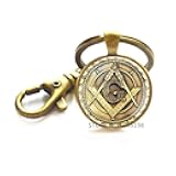Freemasonry Masonic Keychain,Masonic Faith Hope Key Ring,Freemason Keychain,Art Glass Dome Key Ring,Bridesmaid Gift,N014