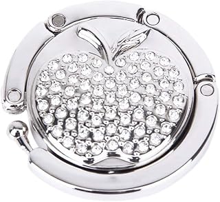 Uonlytech Purse Hooks Foldable Handbag Hook Handbag Hook Hanger with Pattern Bling Rhinestone Bag Holder for Table Desk