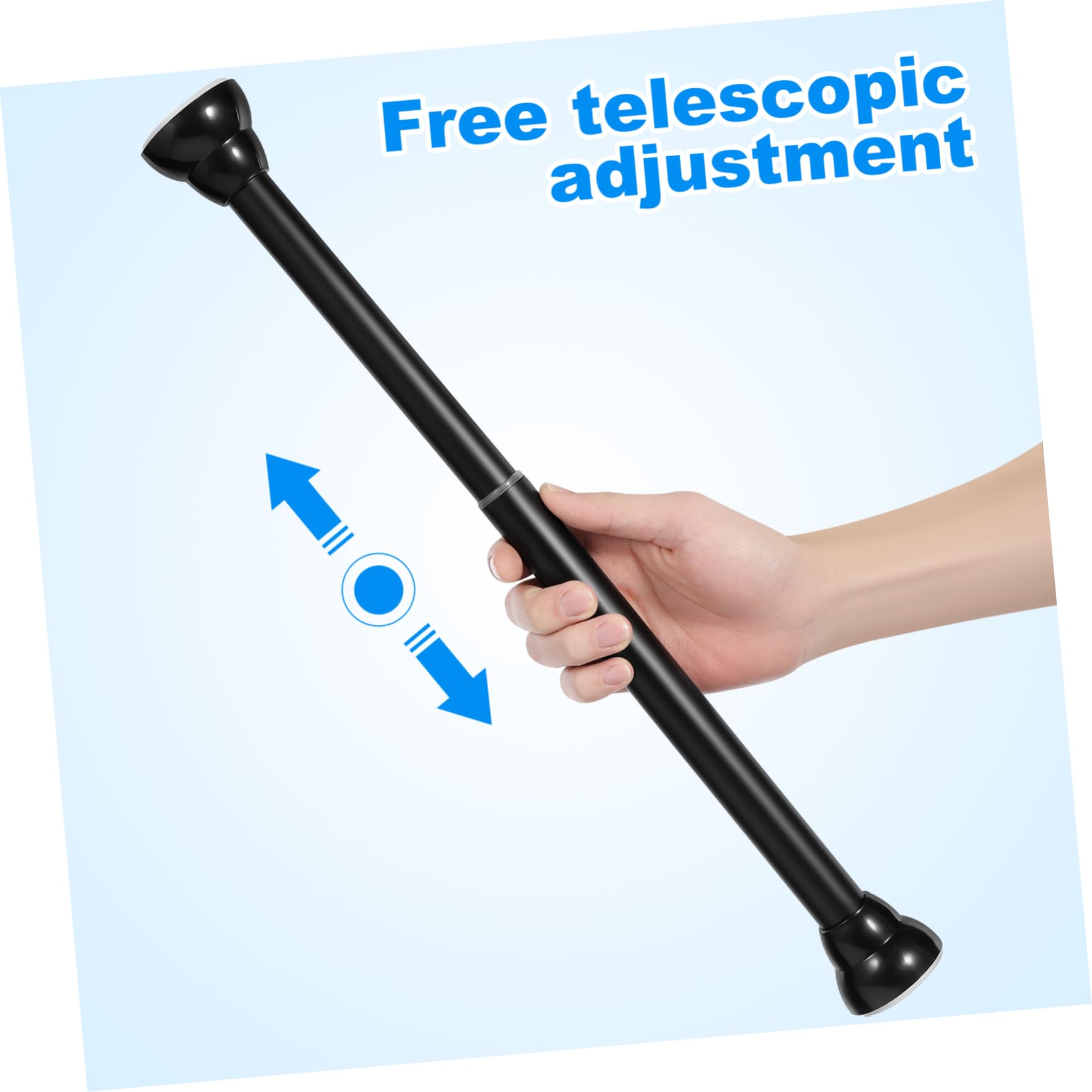 Alipis Barra de Armario Telescópica Extensible de Acero Inoxidable Negra, Resistente al Desgaste y Fácil de Limpiar, Adecuada para Ducha y Ventana con Ajuste de 30-45cm