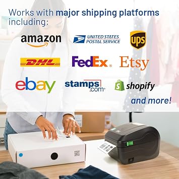 TSC DL241 Shipping Label Printer, Works with UPS, FedEx, USPS, Etsy, Amazon | Desktop Direct Thermal Barcode Label Printer, 4 Print Width, USB, Ethernet, Bluetooth, Easy Set Up, For Small Business