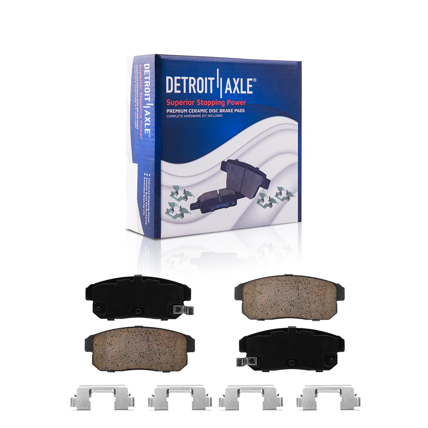 Detroit Axle - REAR Ceramic Brake Pads Replacement for 2004-2011