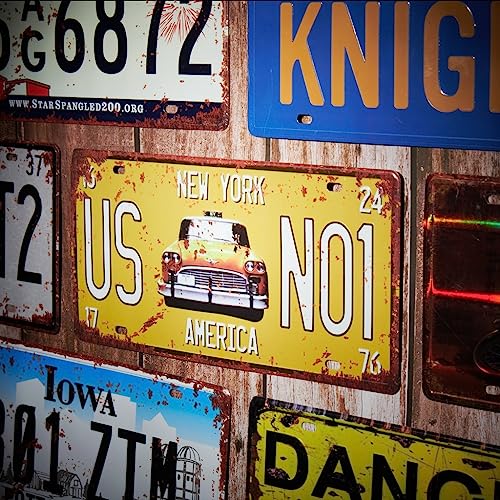 Image of Eazywagon Taxi US No1 Multipurpose Metal Signs - License Wall Plate, Decorative Car Tag - Ideal for Cafe, Restaurant, Shop, Home, Hotel, Club, Office, Living Area
