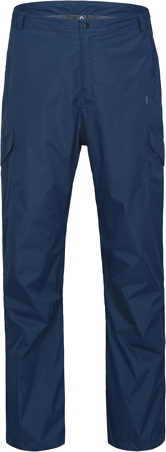 Little Donkey Andy Men's Lightweight Waterproof Rain Pants Breathable Hiking Pant for Outdoor Fishing Deep Blue S - Image 2