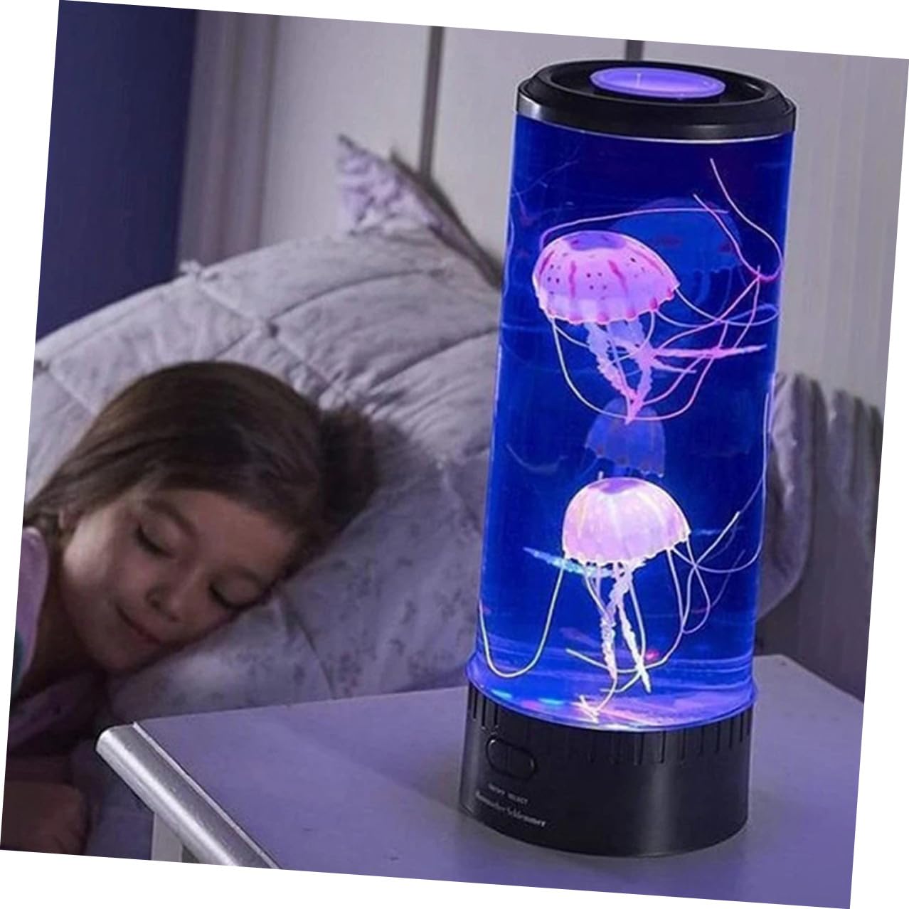 GLEAVI Luz Nocturna de Medusas LED para Dormitorio, Decoración Azul