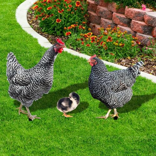 Fenayuu Metall Chicken Yard Stakes | Gartendeko 3er Set Hühner | Küken Set Huhn Gartenstecker Set - Rooster Animal Stakes Für Ostern Frühling Garten Balkon Terrasse
