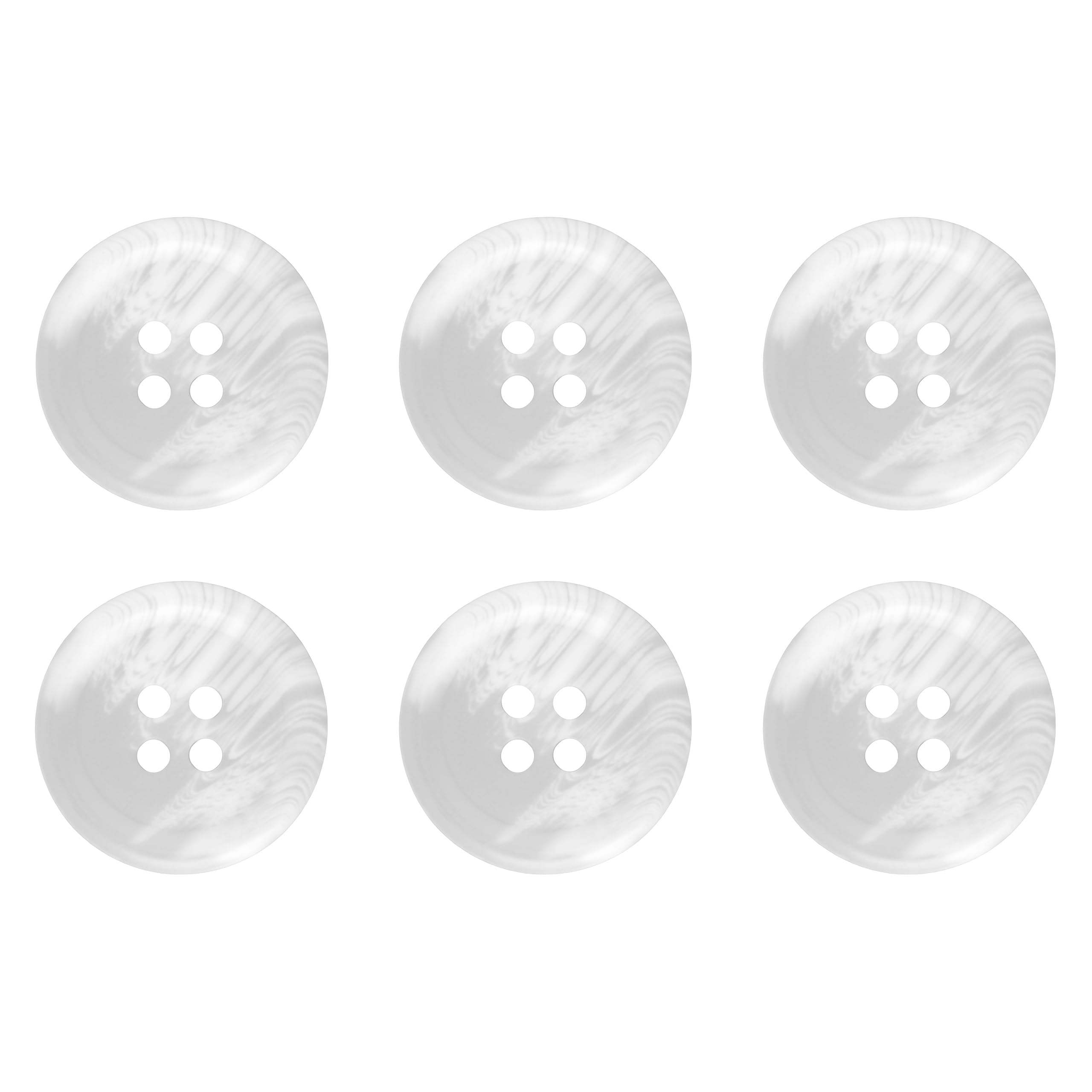 Pack of 6 White 23mm Buttons Round Faux Horn Sew On Plastic Button for Coats Jackets Cardigans Flat 4 Holes 36L — image 1
