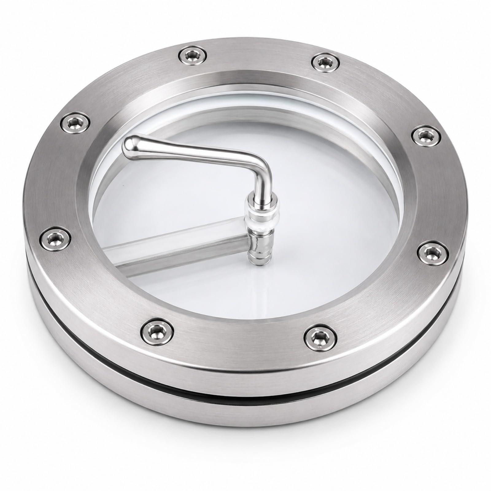 Sanitärtank-Schauglas mit Wischer, Edelstahl 304 316L | Gehärtete Borosilikatscheibe, polierter Schraubflansch und Handabstreifer for Tanks, Mischer Prozessbehälter(SS316L DN50)