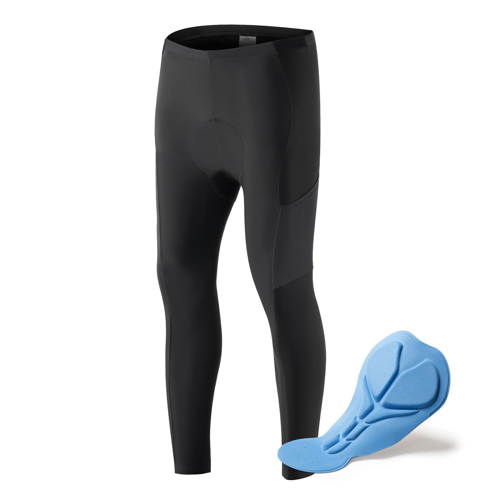 ROCKBROS Fahrradhose Herren Lange Kompression Radlerhose mit Taschen Gepolsterte Leggings Elastische Atmungsaktive Fahrrad Hose mit Sitzpolster für Herbst/Frühling S-4XL