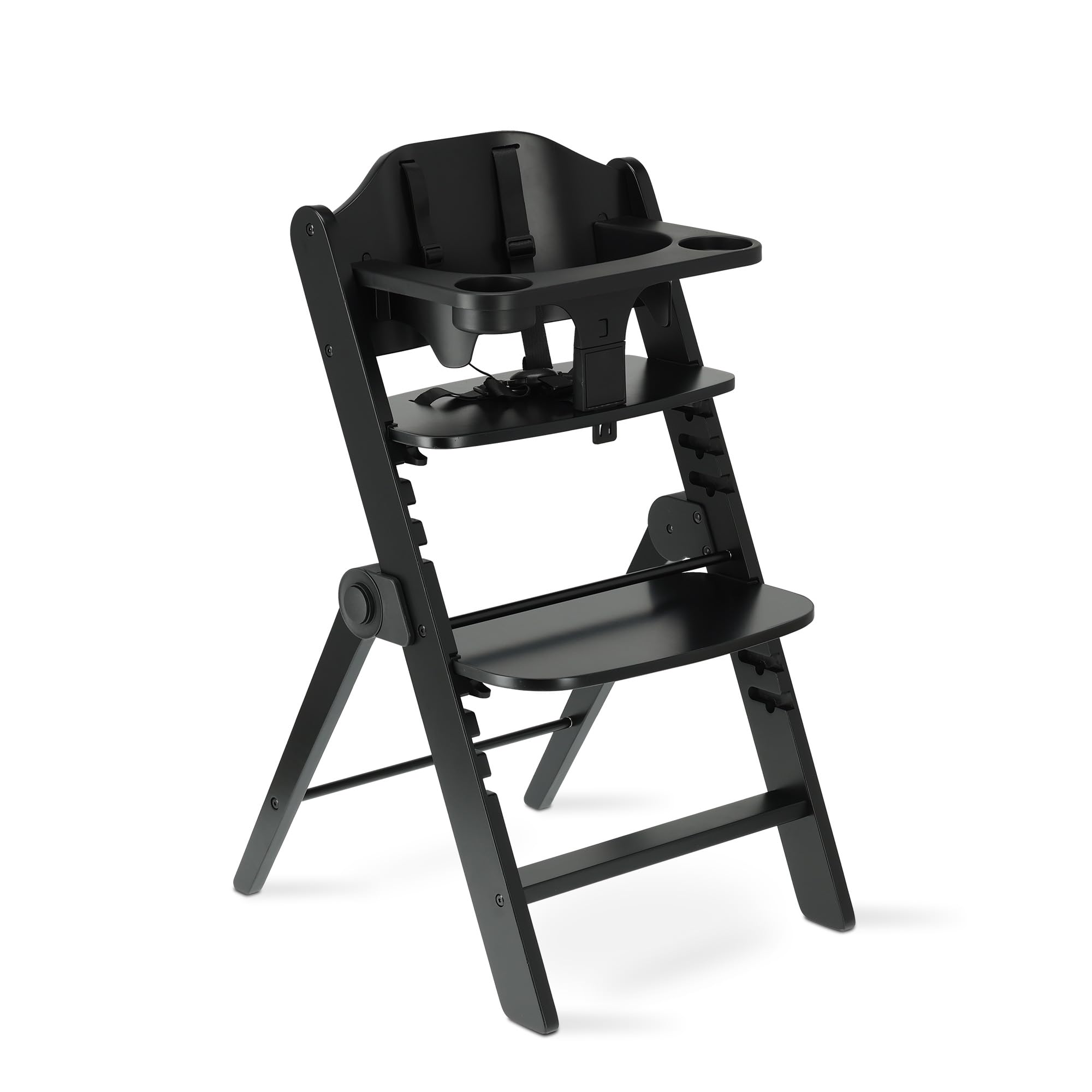 Deryan Odin Chaise Haute évolutive 3en1, Pour Bébé Ergonomique, 0 à 4 ans, Inclinable, Pliable, Avec Hauteur réglable, Repose-Pieds, Plateau Amovible, Chaise Enfant Pliable dès la Naissance, Noir