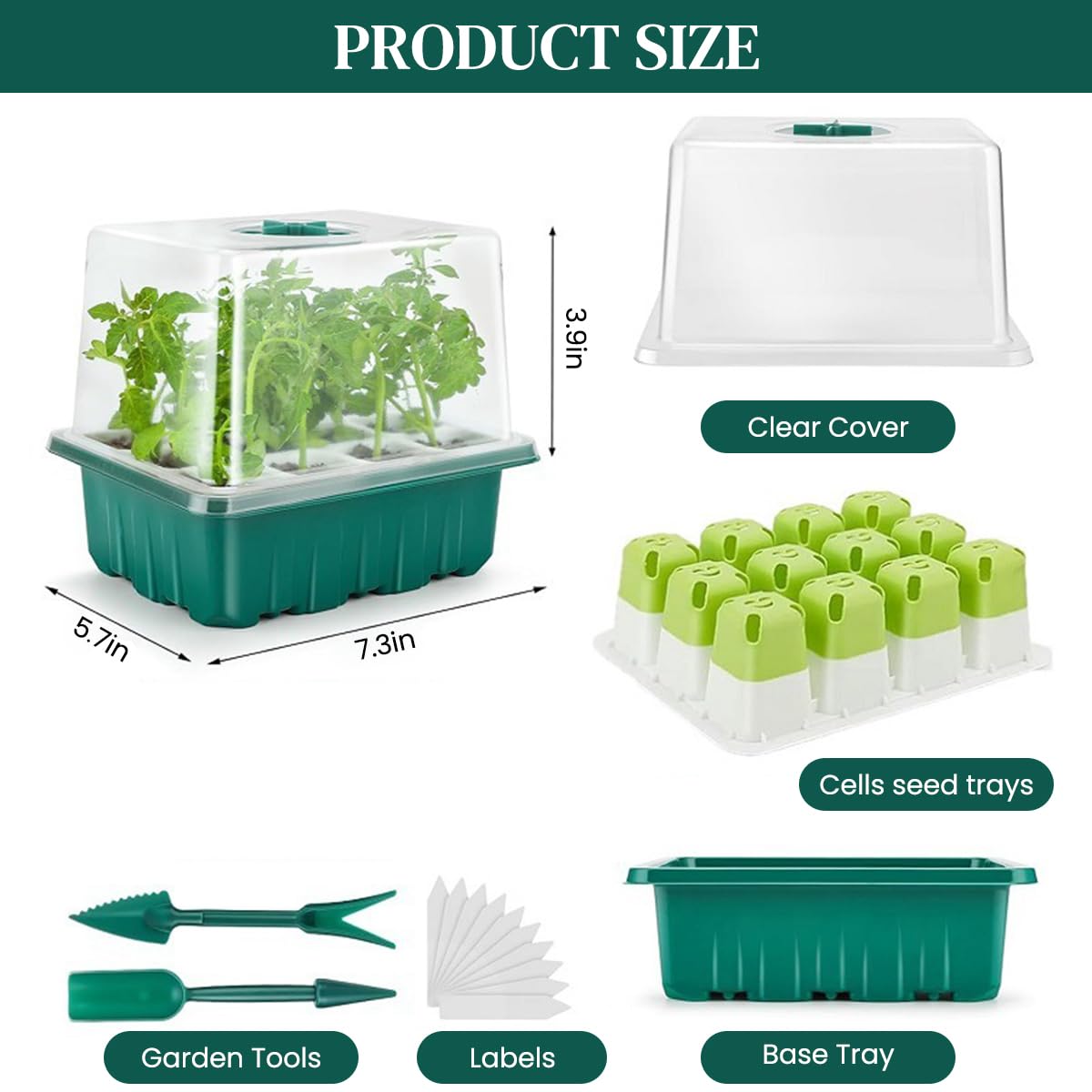 HASTHIP Seed Starter Tray - 12 Pots, FREE SHIPPING -2