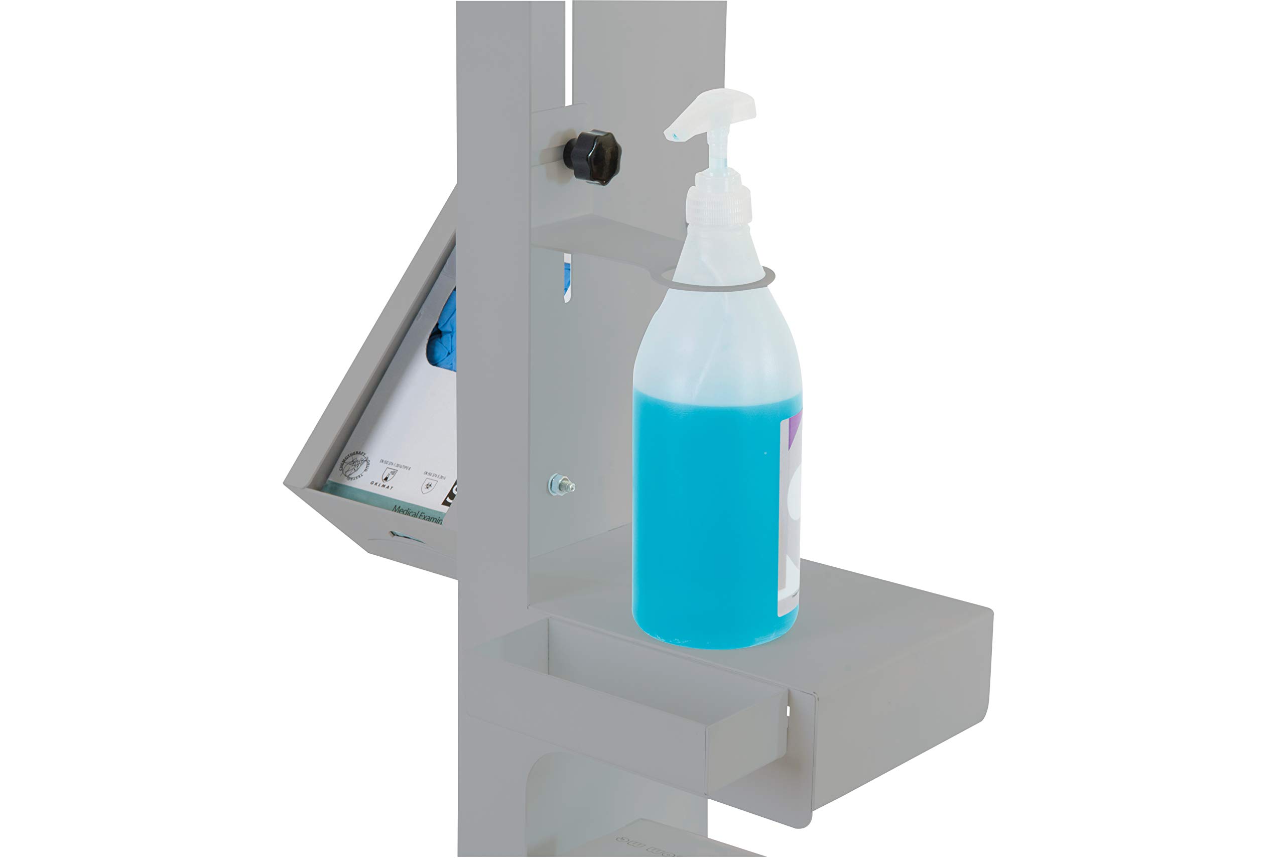 Colonna per Dispenser Gel disinfettante colore Grigio Bracky, Piantana Porta Flacone gel, totem igienizzante. Indicata per la disinfezione delle mani, utilizzabile sia all'interno che all'esterno.