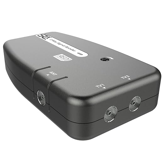 TV Signal Booster Aerial Amplifier, SLx 2 Way Signal Distribution Amplifier with Coax